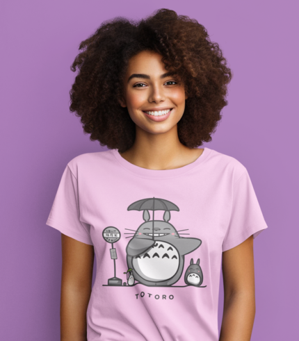 Tortoro Holding Umbrella  | Gibli Studio - Women Half T-shirt | GTPI-Half-TS-1