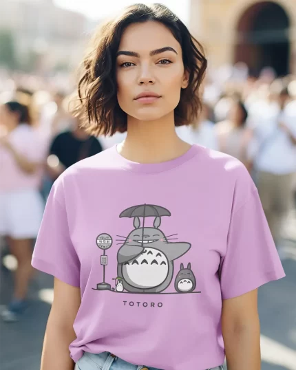 Tortoro Holding Umbrella  | Gibli Studio - Women Oversized T-shirt