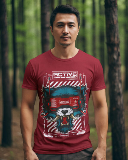 Cyber Bear Warning - Regular - T-shirt