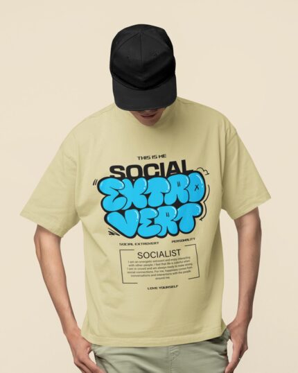 Social Extrovert - Funky Print - Oversized T-shirt