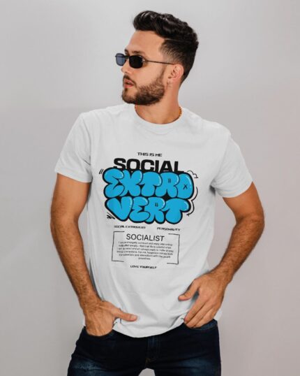 Social Extrovert - Funky Print - Regular T-shirt