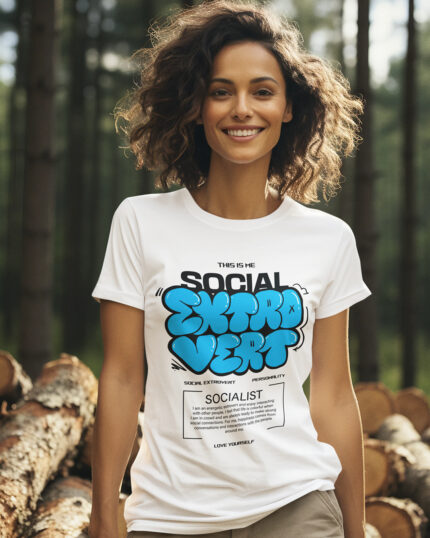 Social Extrovert - Funky Print - Regular Women T-shirt