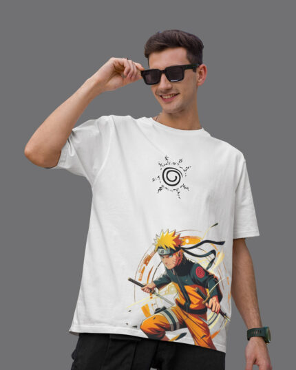 Naruto With Kurama Seal | Naruto Oversize T-shirt