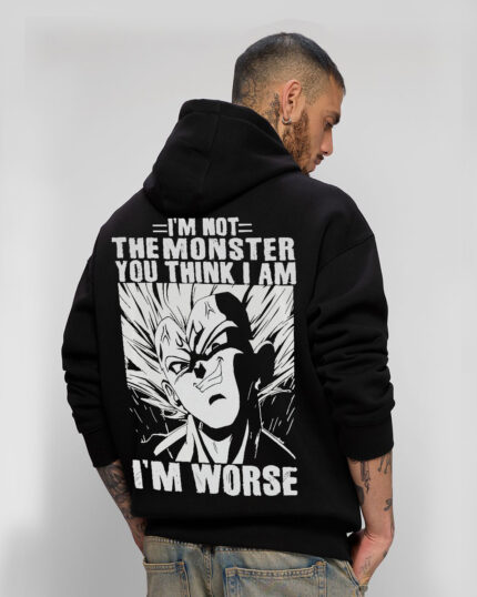 Majin Vegeta Is Here (I Am Not Monster) Anime Hoodie | DBZ (Dragon Ball Z) Hoodie By Nonsensetee